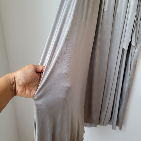 Cocktail Metallic Silver Midi Dress - Picture 11 of 14